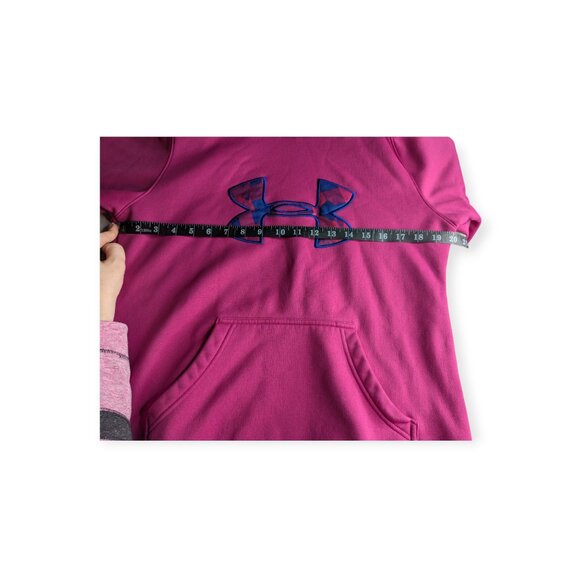 Under Armour Vibrant Pink Hoodie with Blue Accent Size Medium - Picture 12 of 15